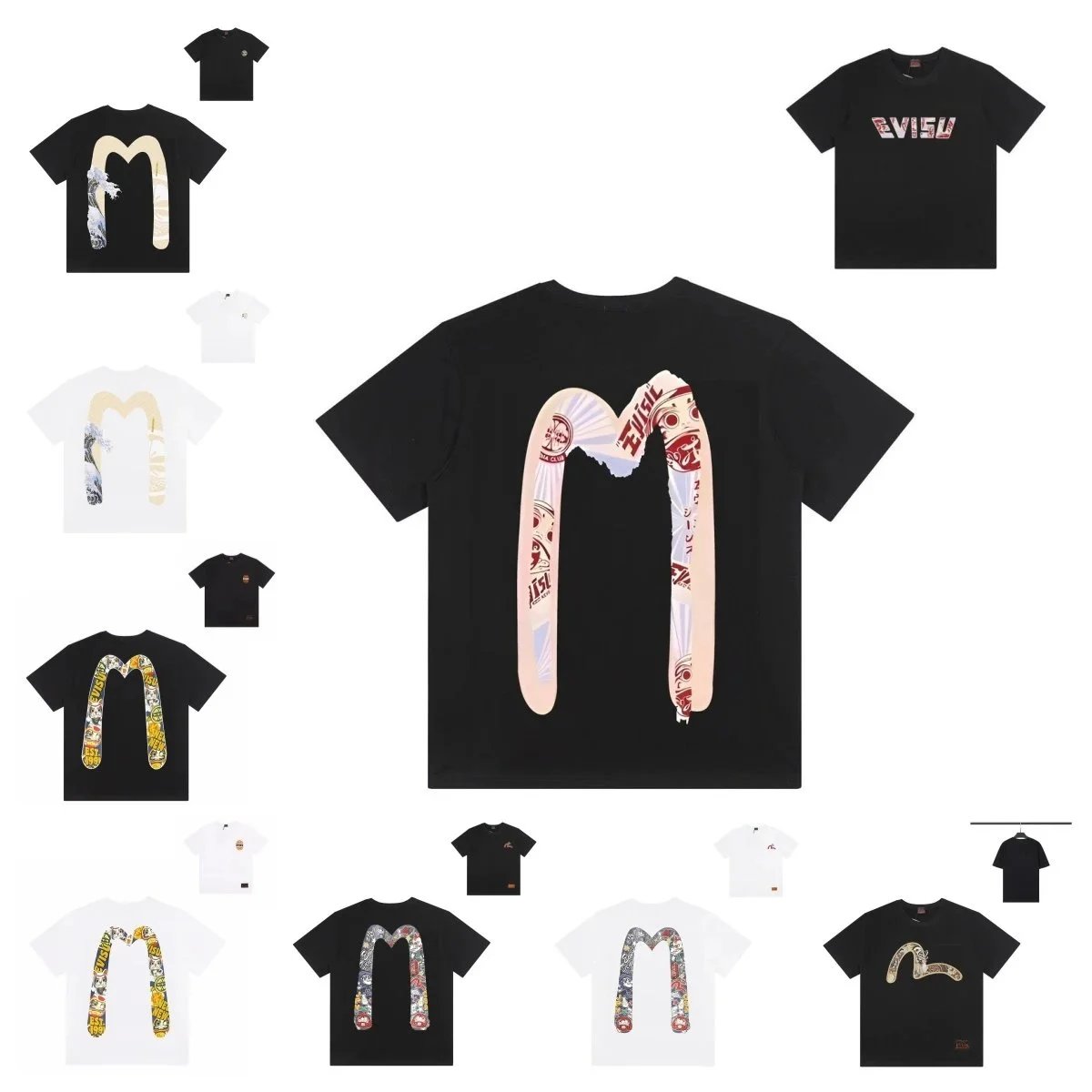 Evisu Black Graphic T-Shirt