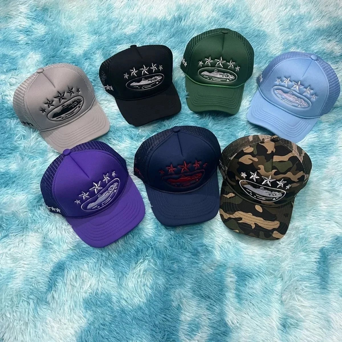 Various Colors Trucker Caps with Embroidered Design