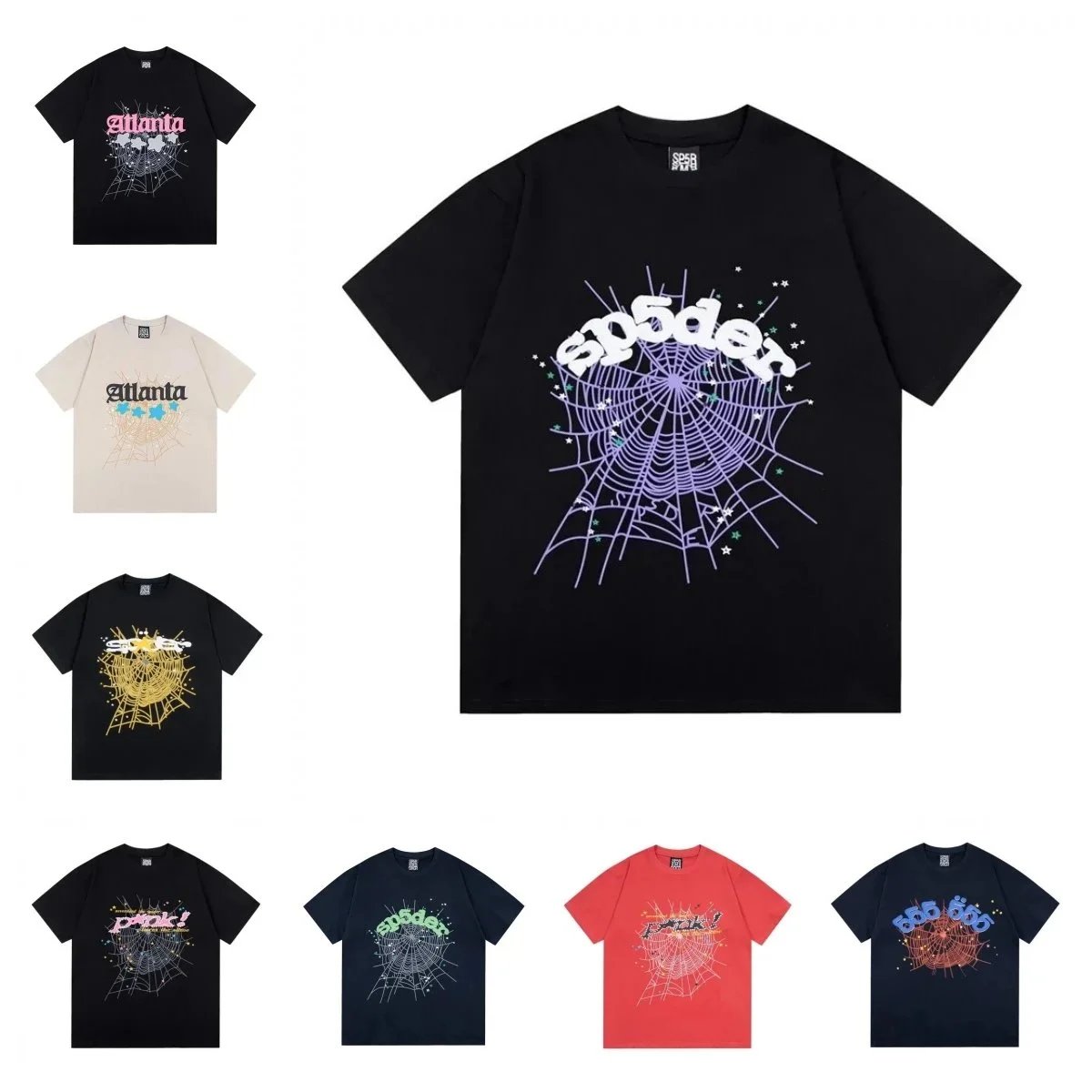 Socod Style Black Spider Web T-Shirt