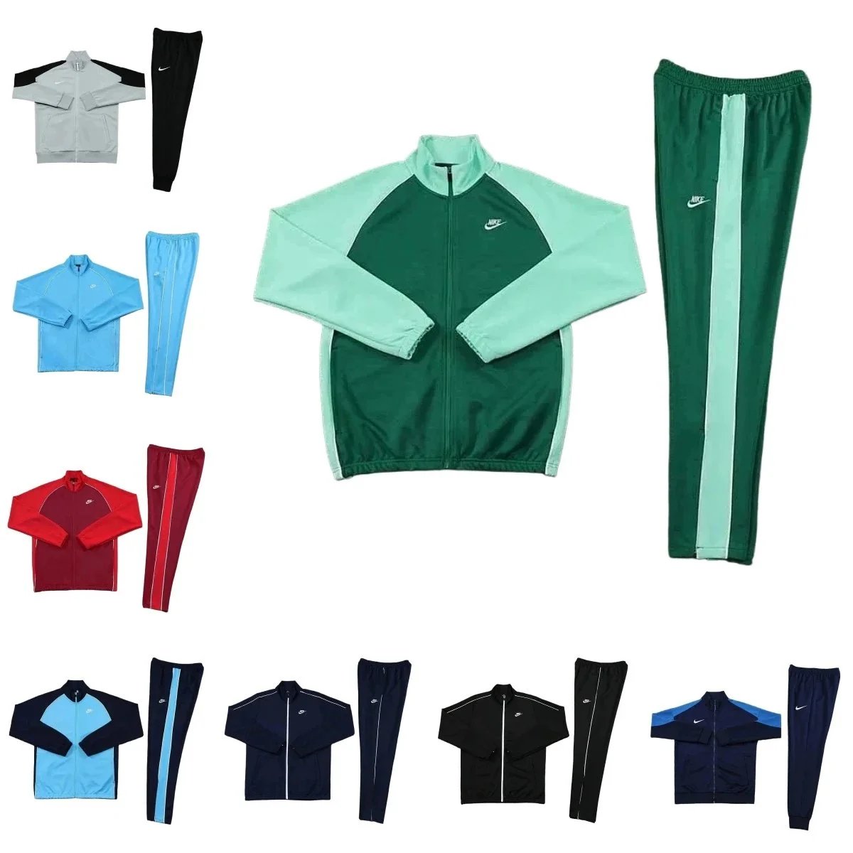 Nike Green and Mint Track Suit with Matching Pants