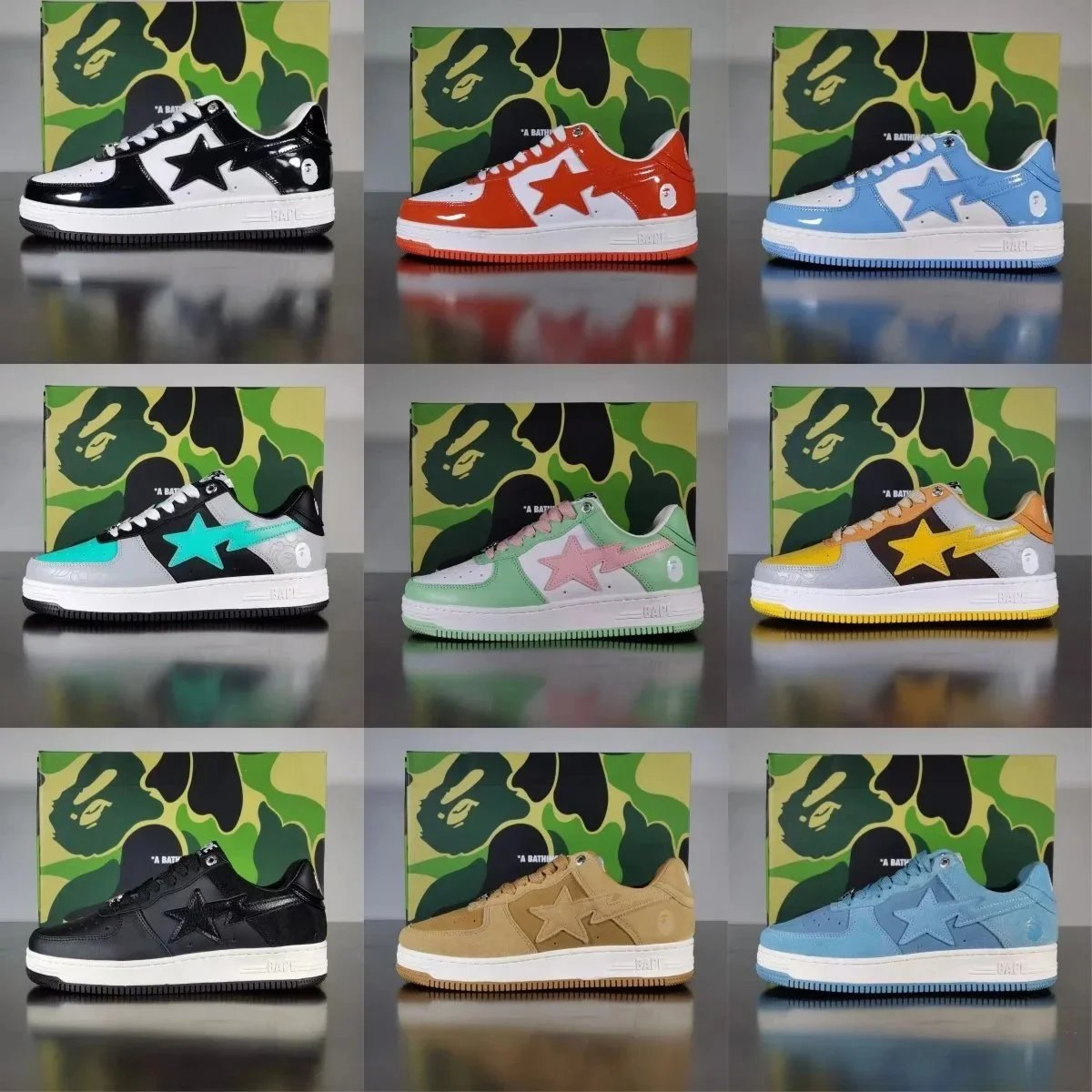 BAPE Low Top Sneakers in Various Colors
