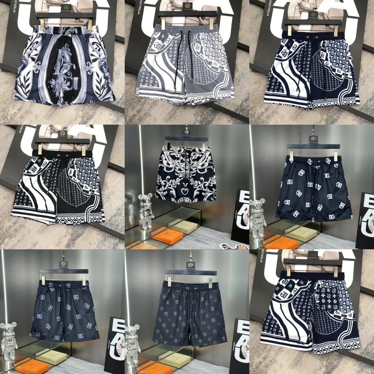 DC Men's Patterned Shorts in Black and White