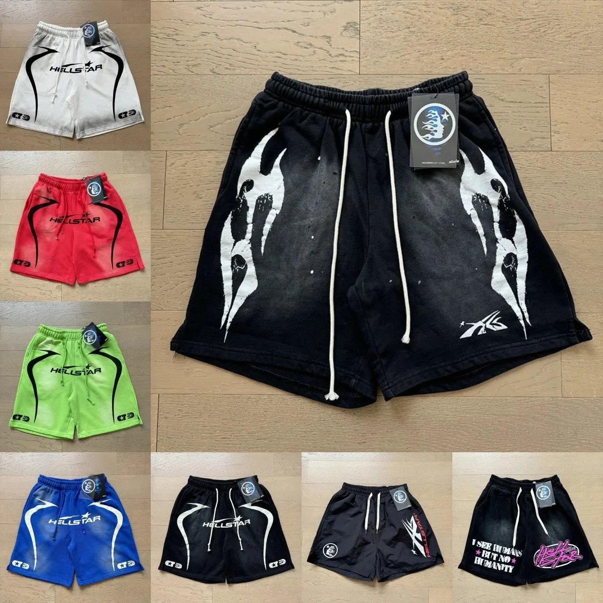 Hellstar Black Drawstring Shorts