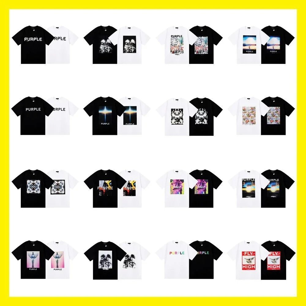 Purple Black and White Graphic T-Shirt Collection