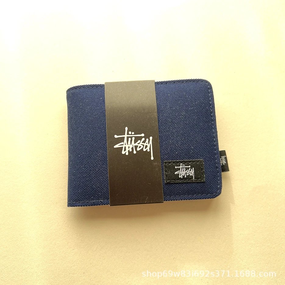 Stussy Blue Canvas Wallet