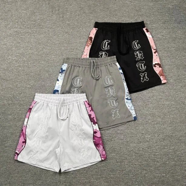 Casual Camo Panel Drawstring Shorts