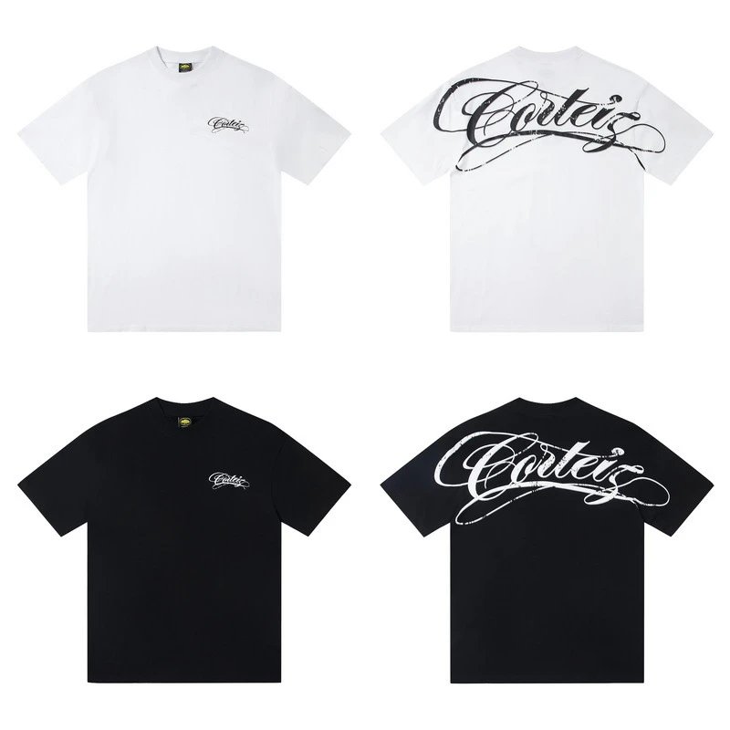 Corteiz White and Black Script Logo T-Shirts