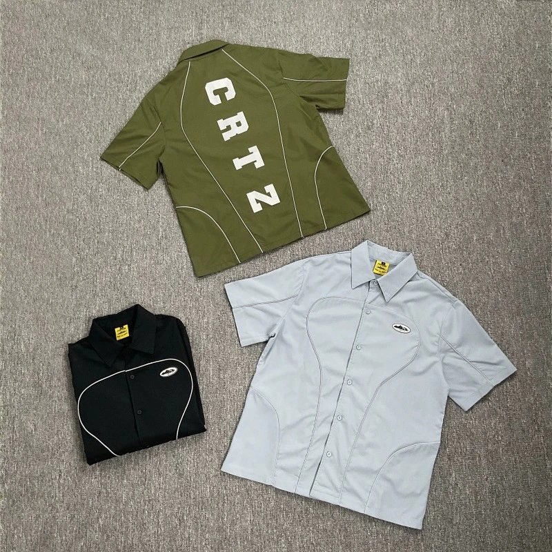 CRTZ Green Short Sleeve Button-Up Shirt