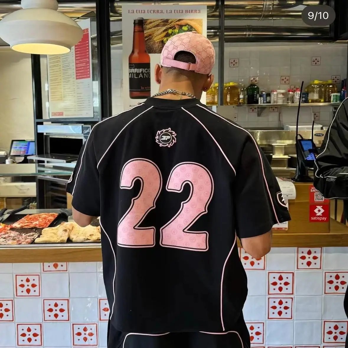 Black and Pink Number 22 Short Sleeve Jersey T-Shirt