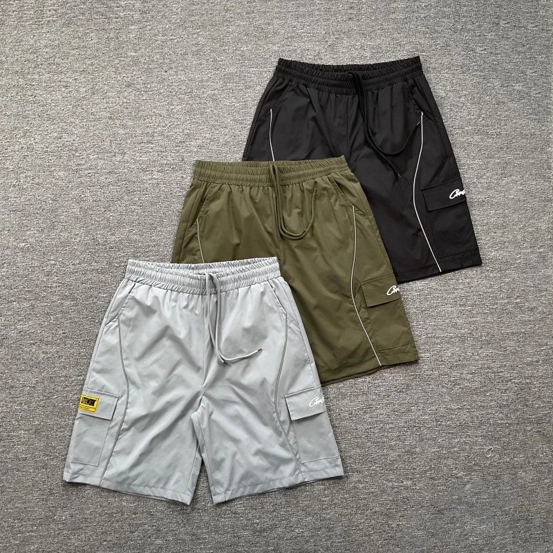 Grey Olive Black Cargo Shorts