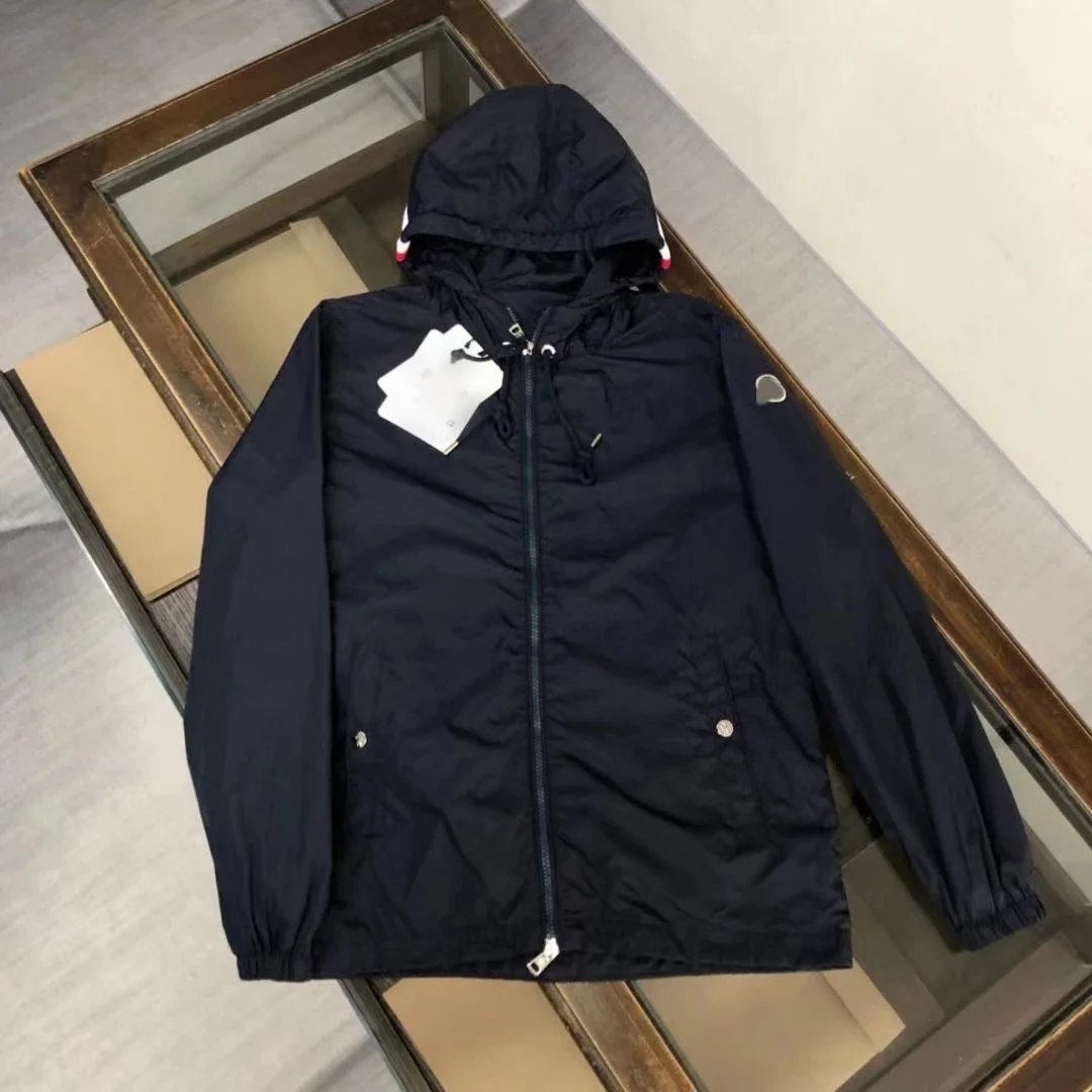 Moncler Black Hooded Windbreaker Jacket