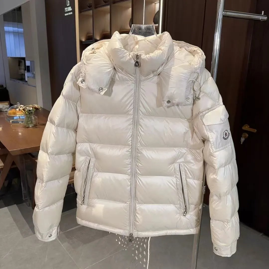 Moncler Beige Hooded Puffer Jacket
