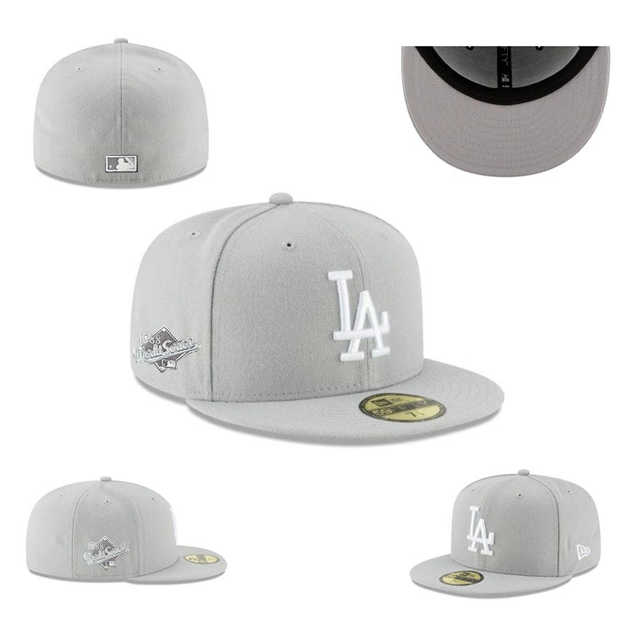 New Era Grey LA World Series Fitted Cap