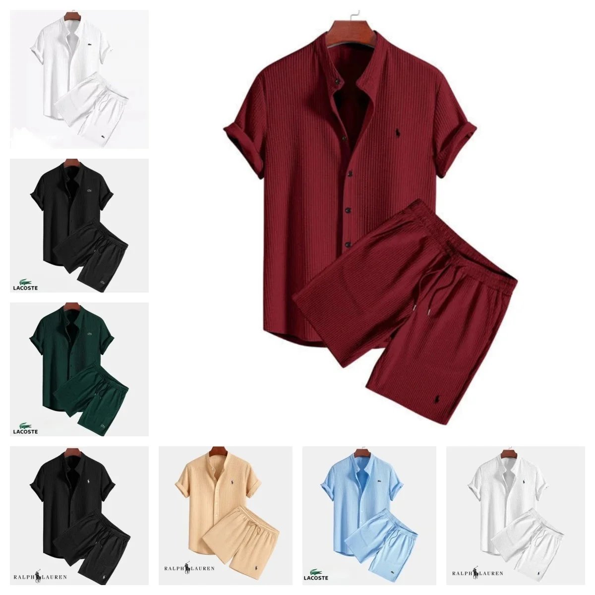 Ralph Lauren Red Short Sleeve Shirt and Shorts Set