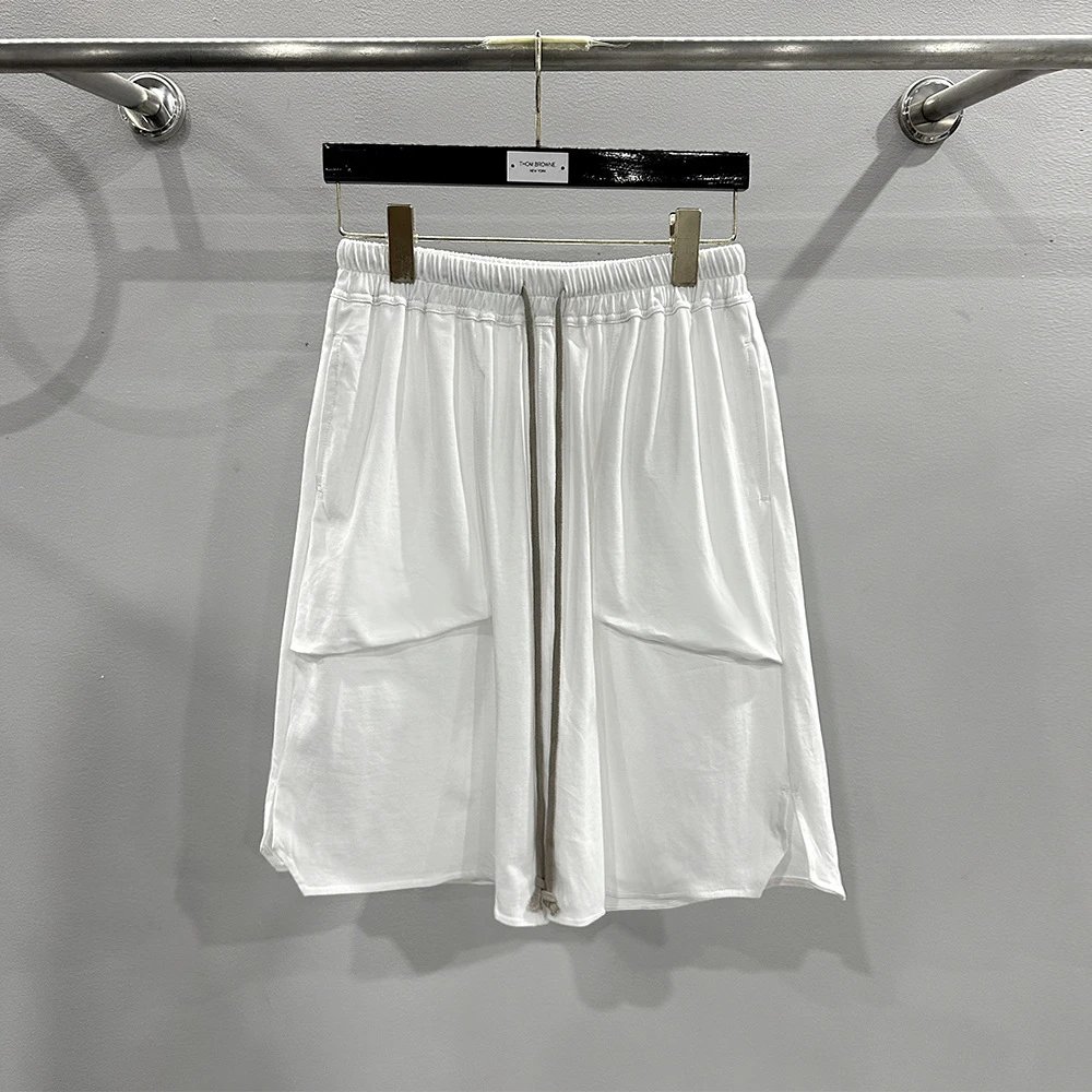 White Elastic Waist Shorts