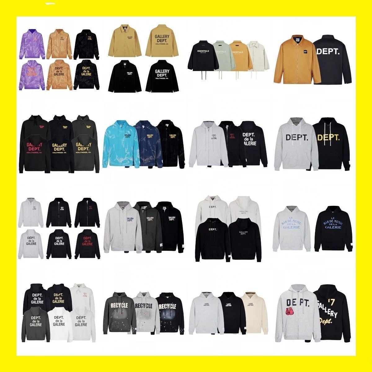 Gallery Dept. Black Zip-Up Hoodie