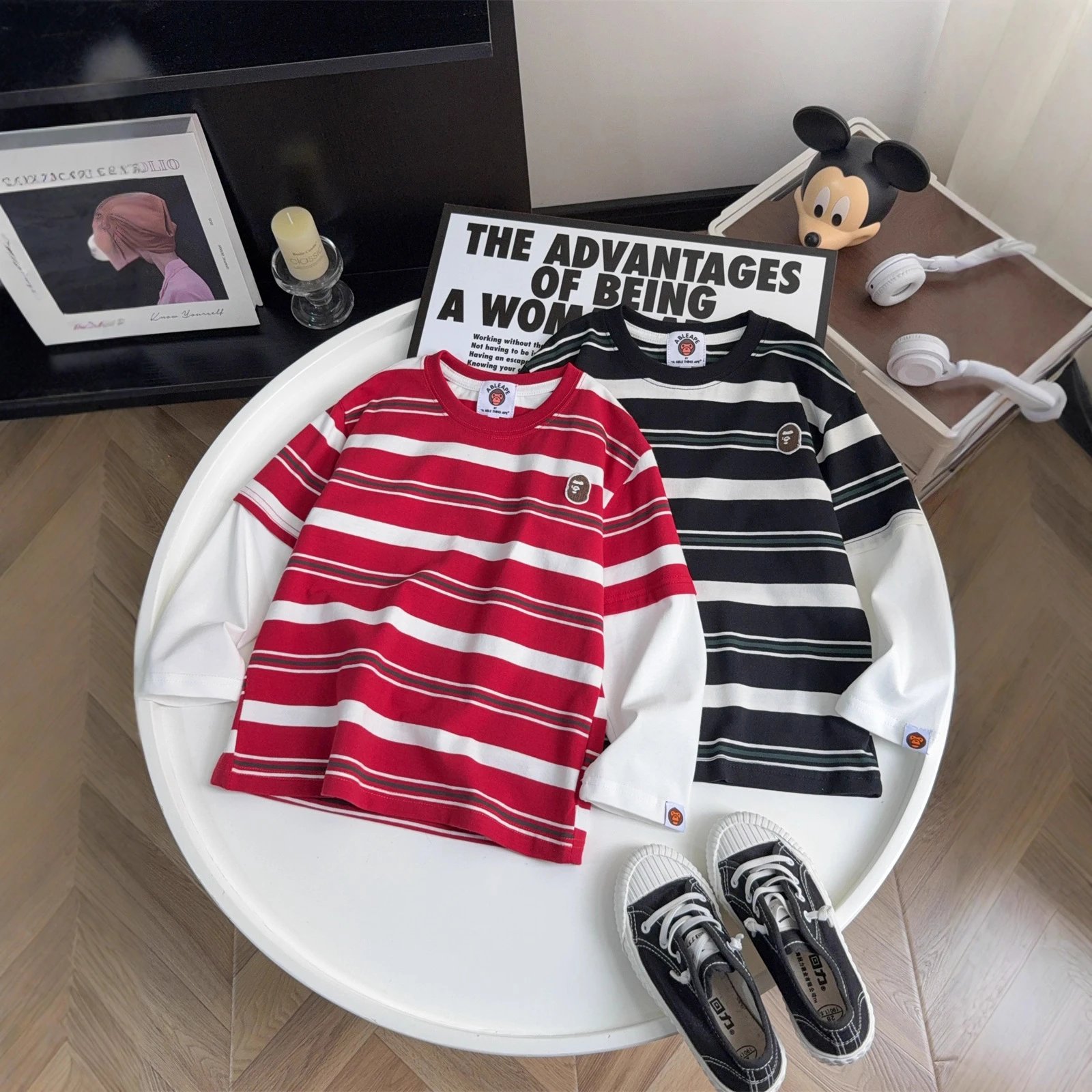 Kid BF batch Color Block Hoodie 2025 Kids Fashion Autumn Super Monkey Print