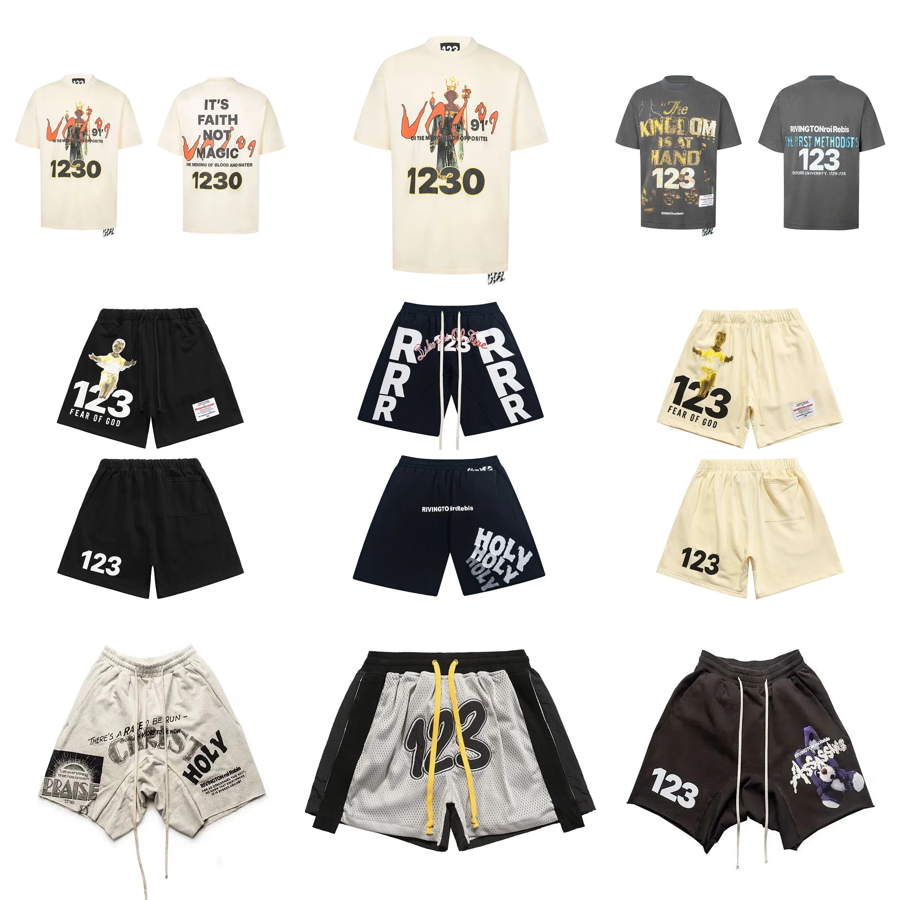 1230 Black and White Graphic T-Shirts and Shorts Set