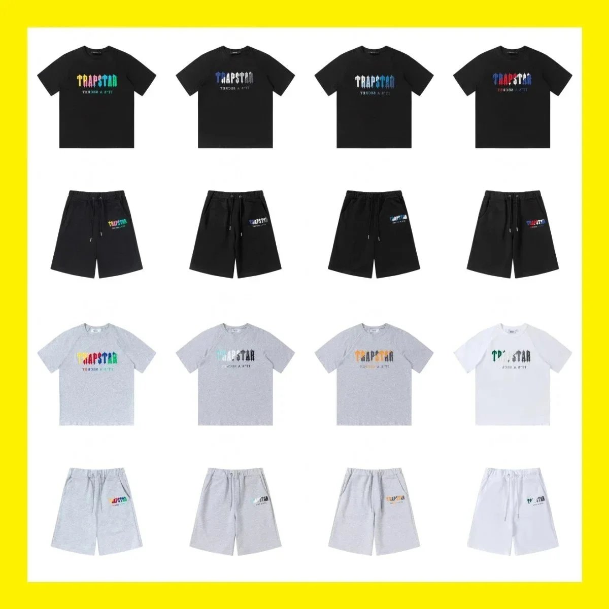 Trapstar Black/White/Grey T-Shirt and Shorts Set