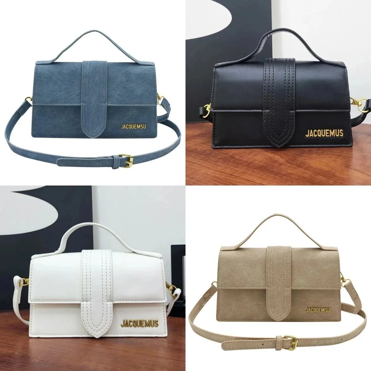 Jacquemus Mini Crossbody Bag in Blue, Black, White, and Beige