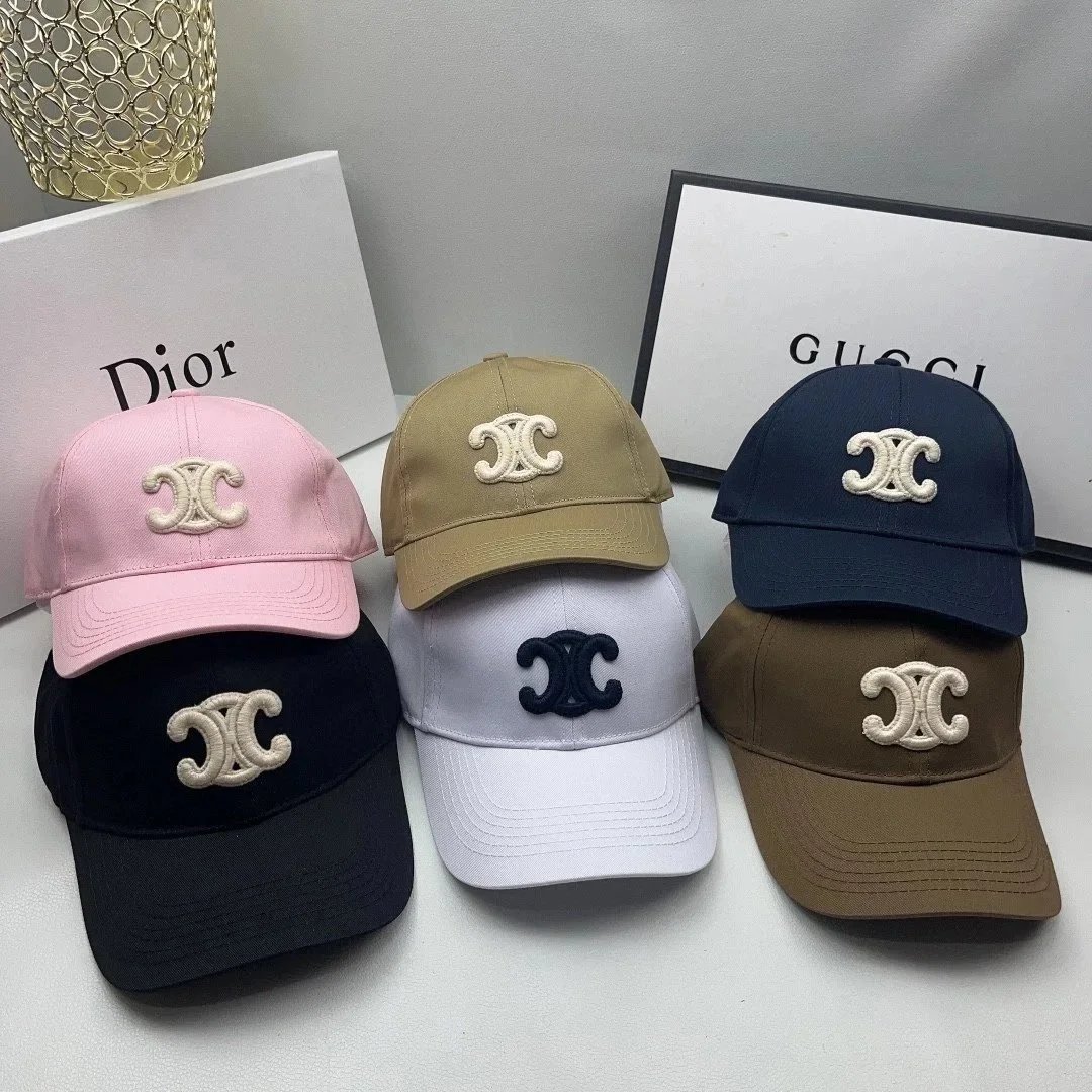 CELINE Embroidered Baseball Caps in Multiple Colors