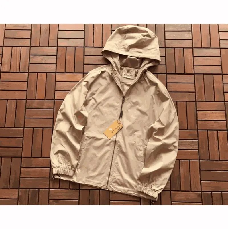 Burberry Beige Hooded Windbreaker Jacket