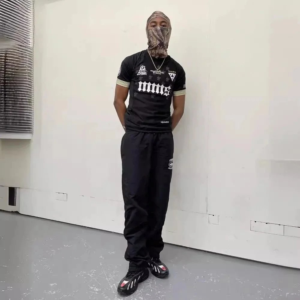 MIMS Black Short Sleeve T-Shirt with Gold Trim