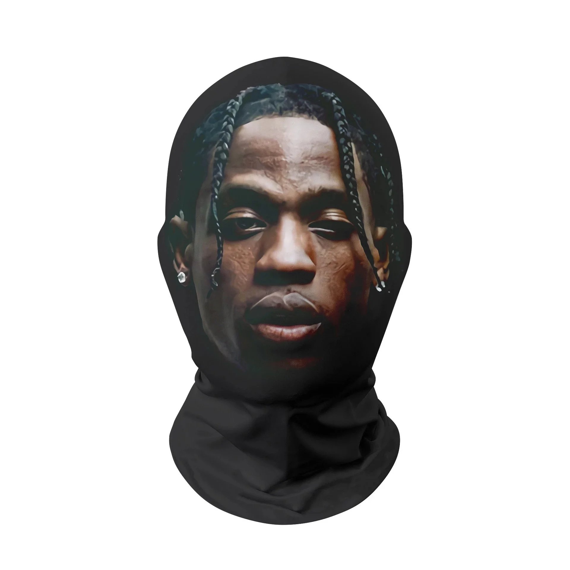 Black Face Print Balaclava Mask