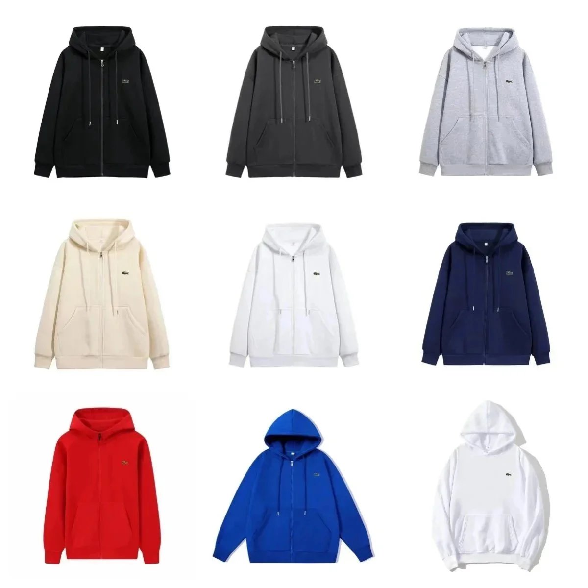 Lacoste Black Zip-Up Hoodie
