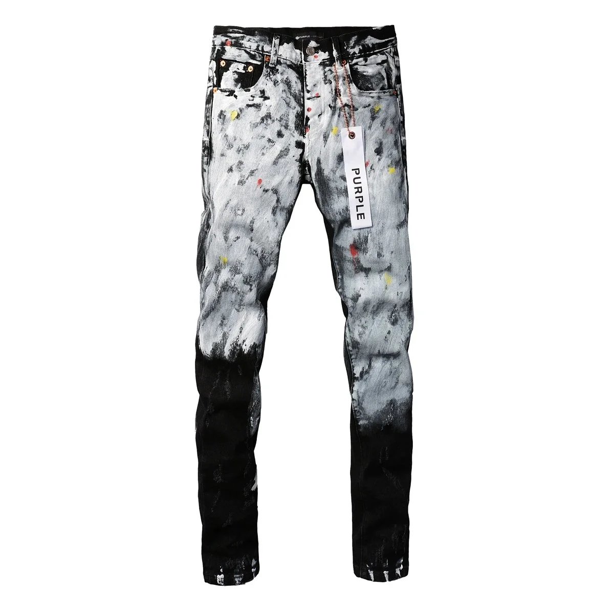 Purple Black and White Painted Jeans