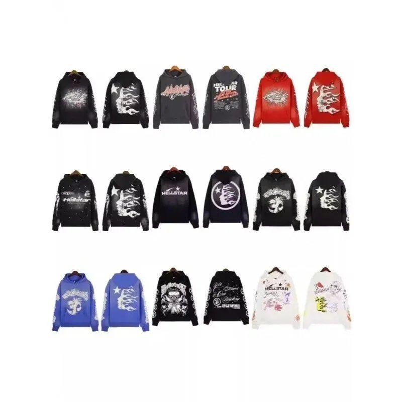 Hellstar Black Hoodie with Graphic Print