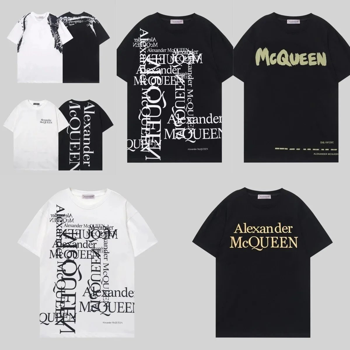 Alexander McQueen Black and White Graphic T-Shirt Combo Pack