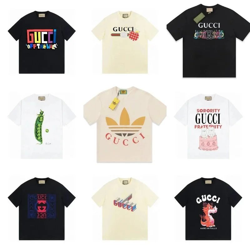 Gucci Black and White Short Sleeve T-Shirts