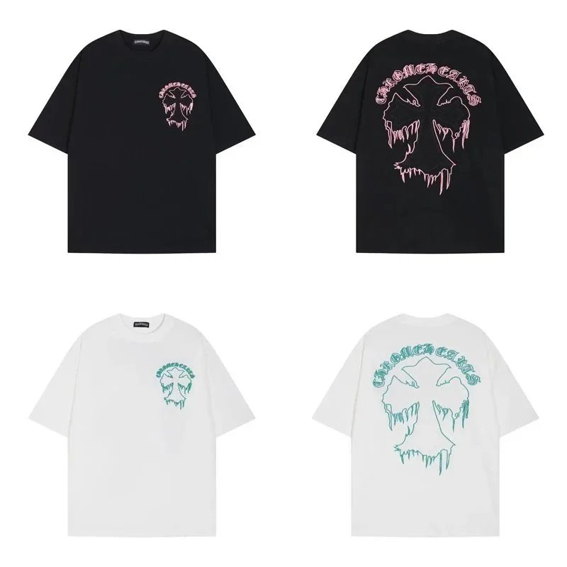 Chains Cross Black and White Graphic T-Shirts