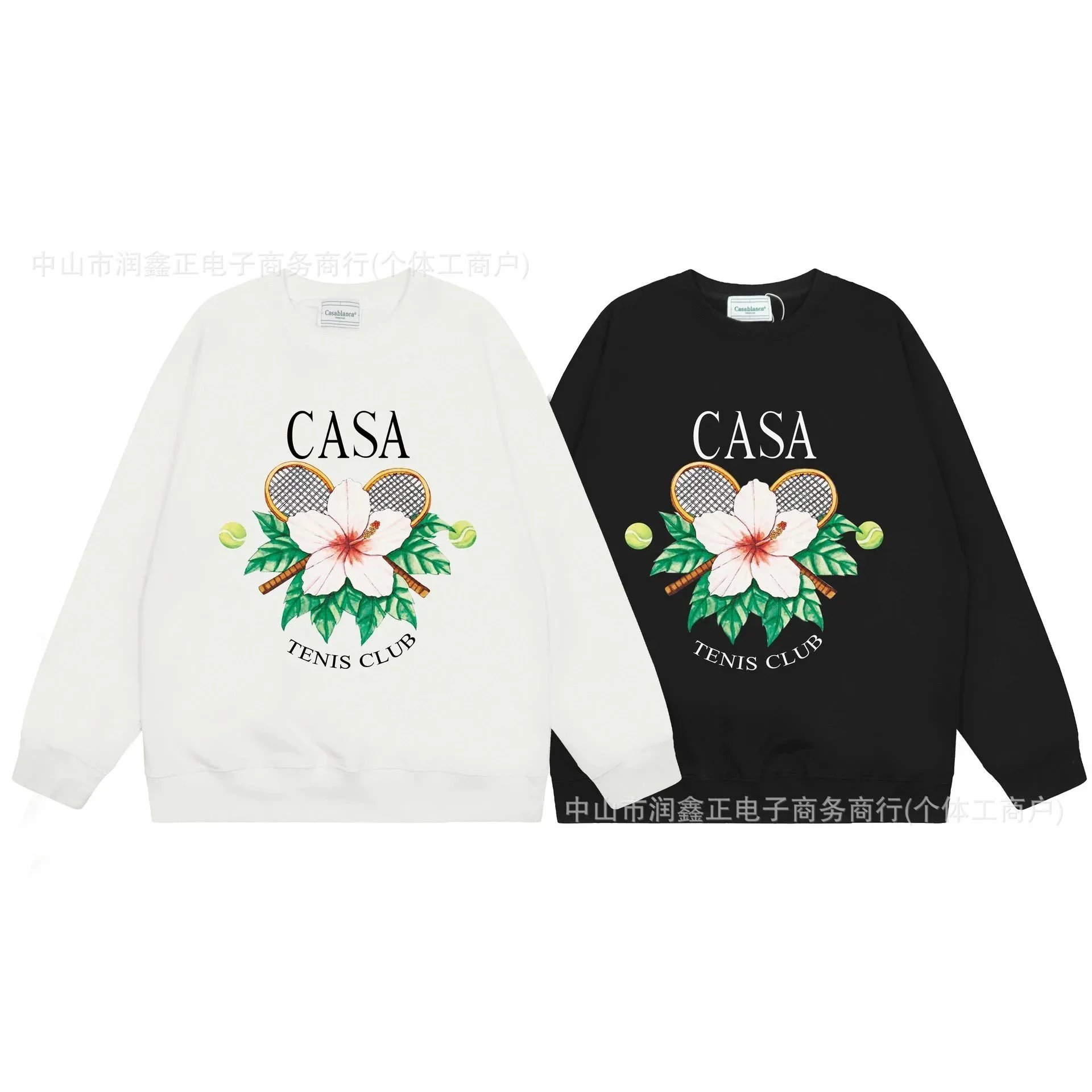Casa White/Black Long Sleeve Sweatshirt