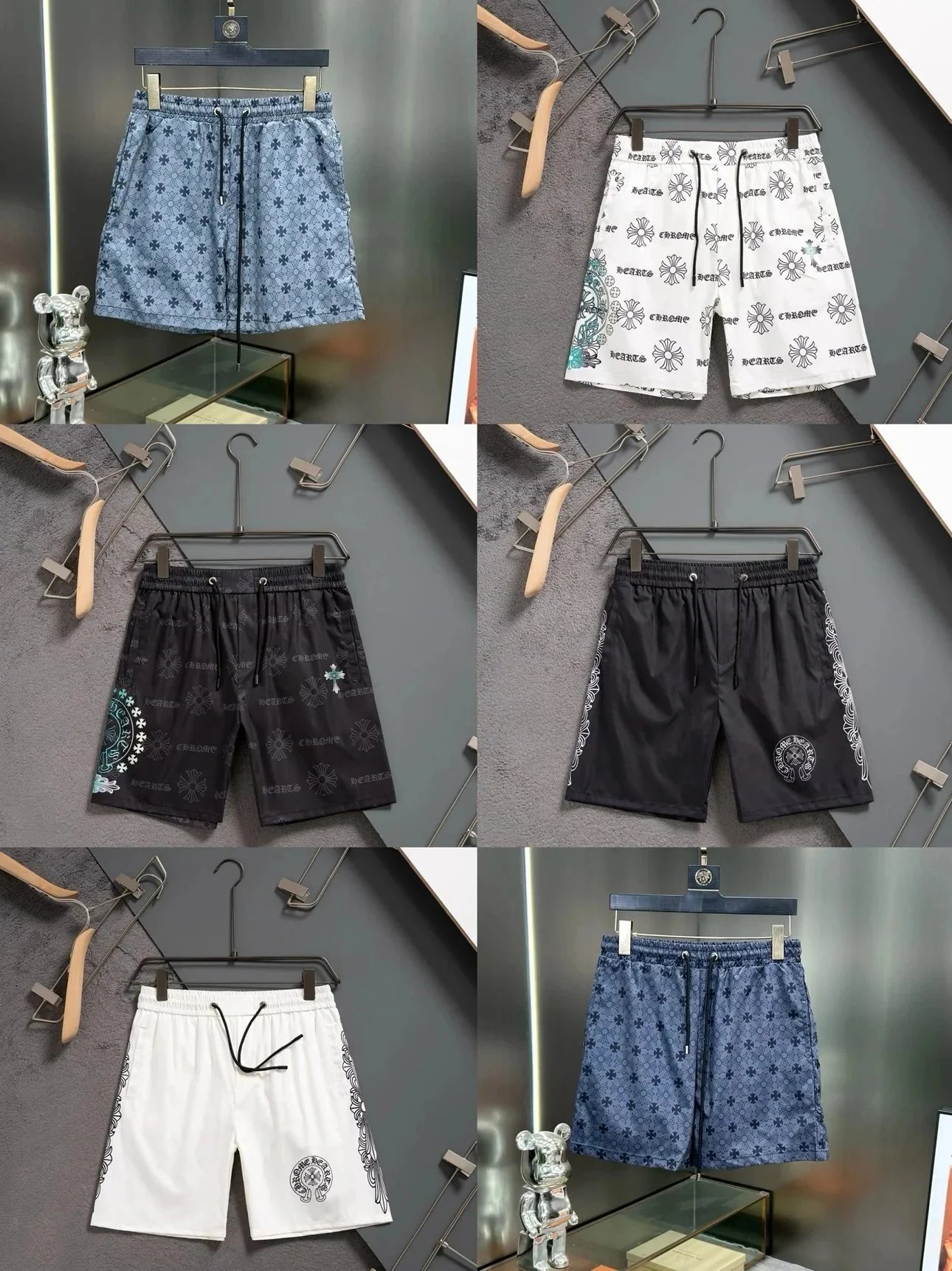 Chrome Hearts Blue Patterned Shorts