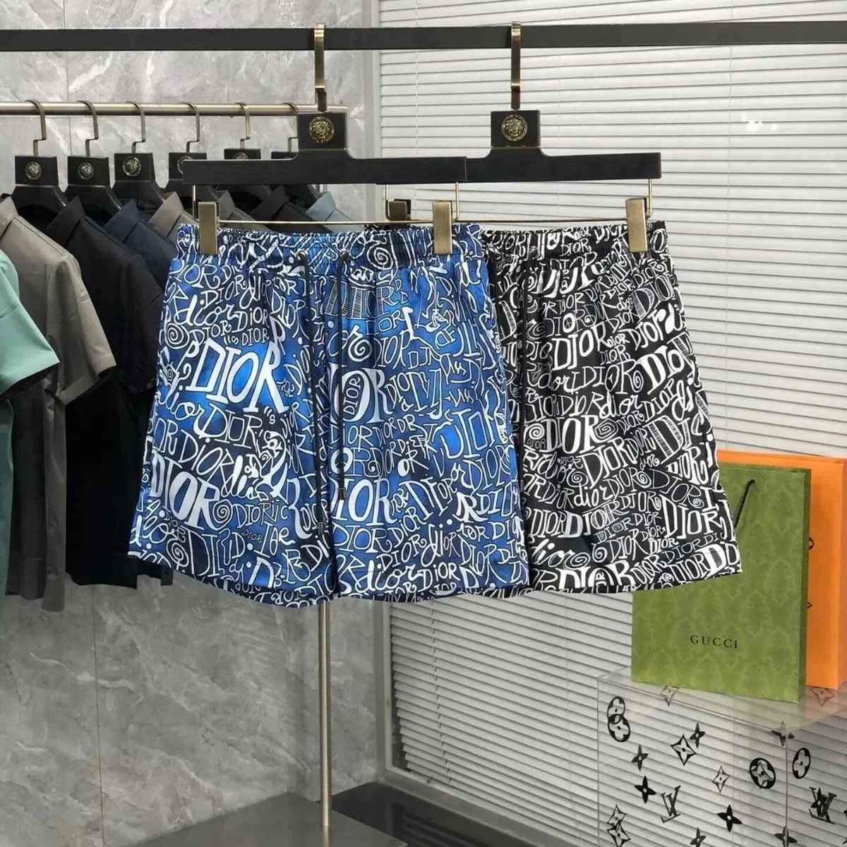 Dior Blue and Black Shorts
