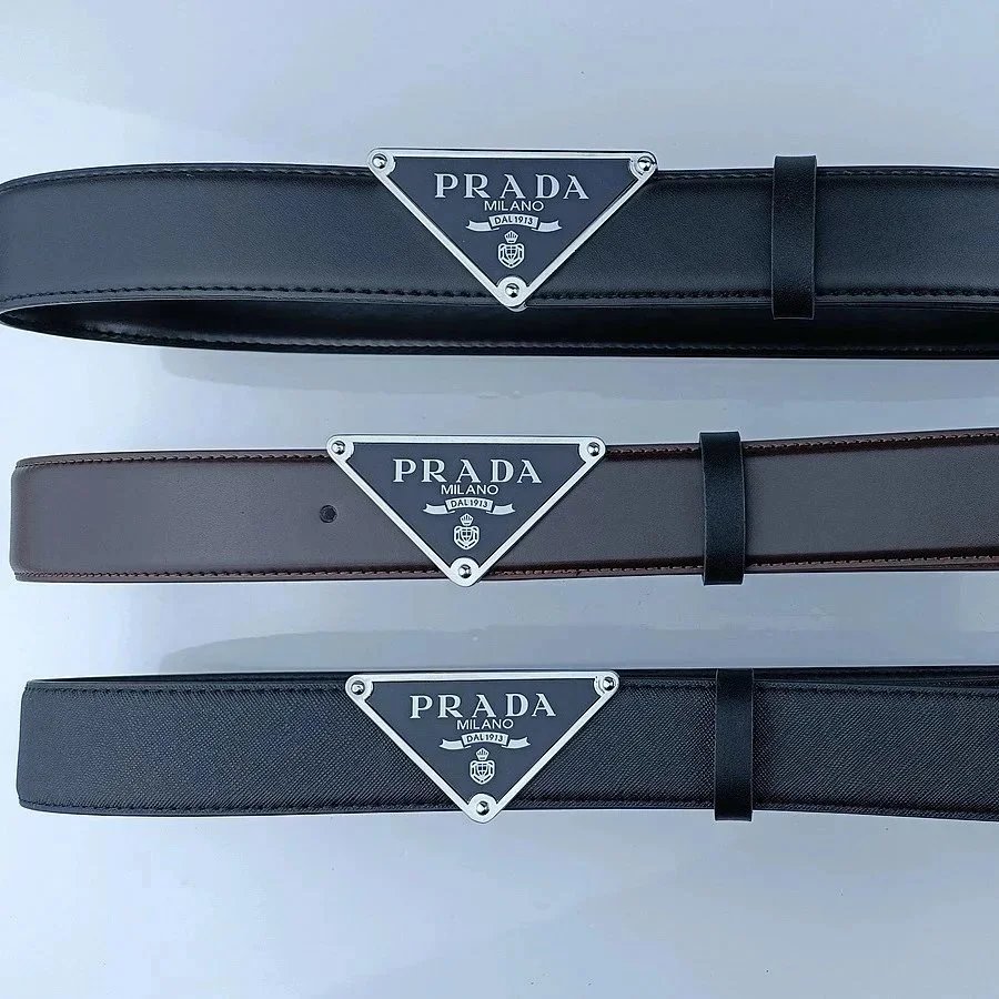 Prada Black Leather Belt