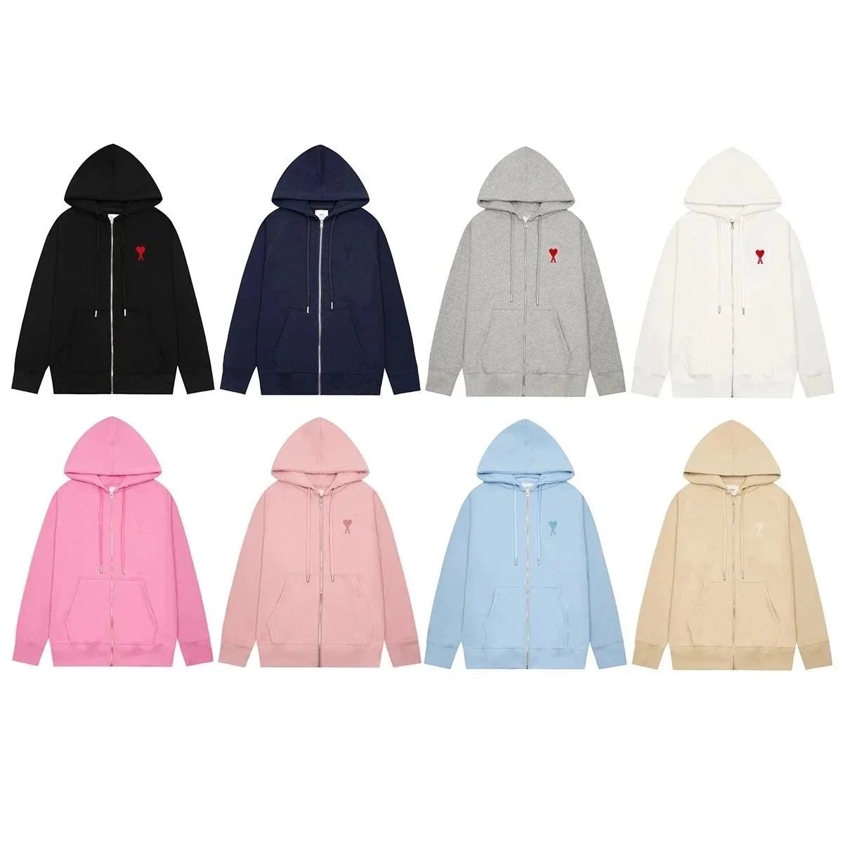 Ama The Heart Zip-Up Hoodie in Various Colors