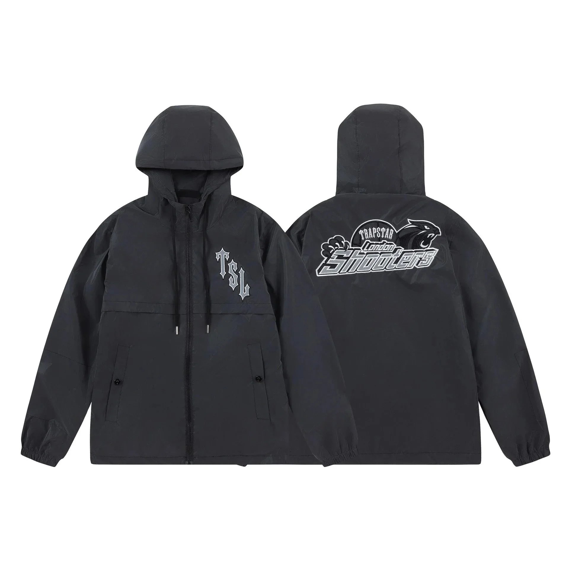 Trapstar Black Hooded Windbreaker Jacket