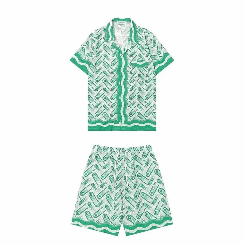 Calvin Klein Green Short Sleeve Shirt and Shorts Set
