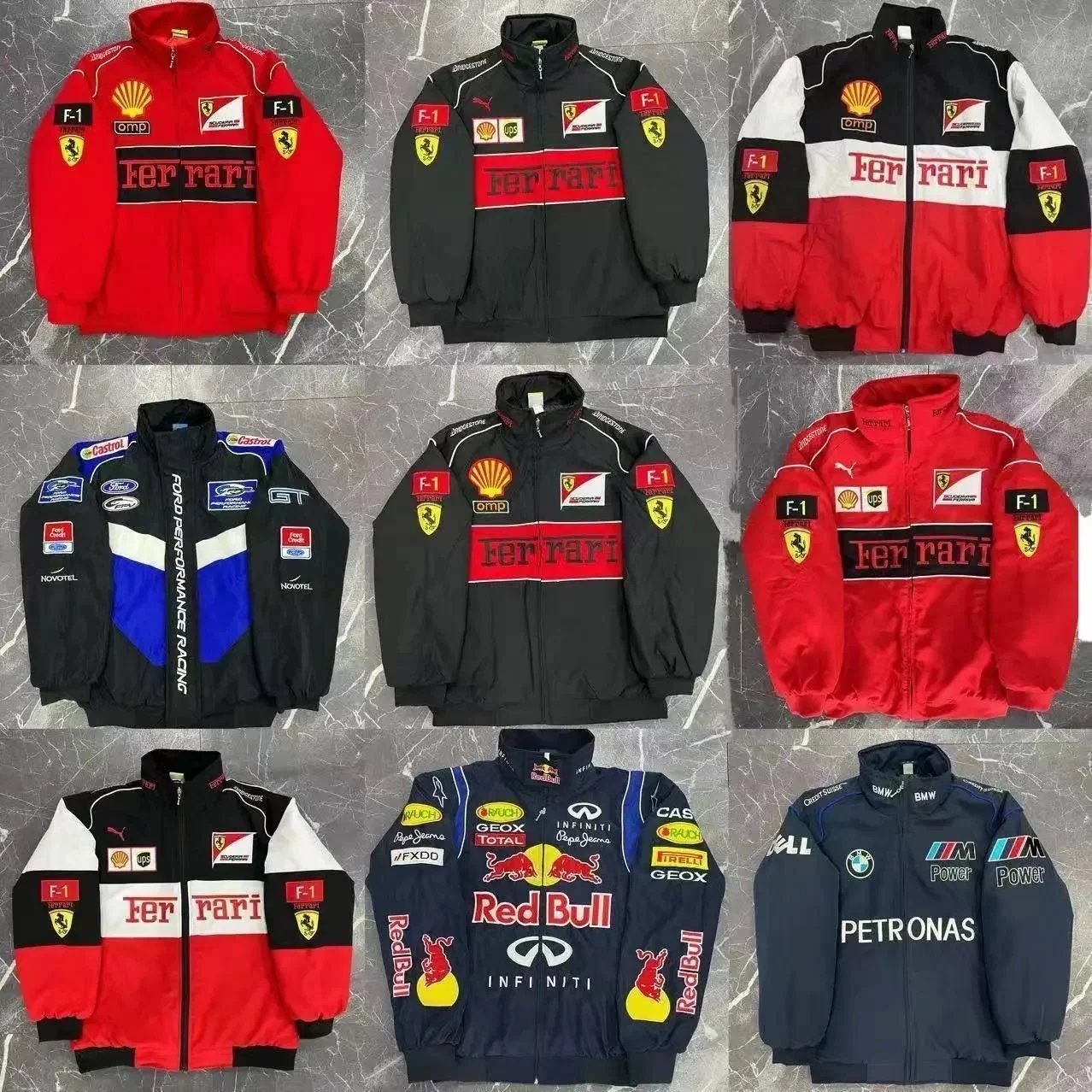 Ferrari Red and Black Racing Jacket Collection