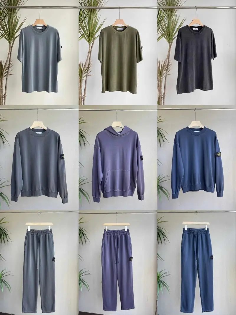 Stone Island Grey and Blue Sweatshirts and Pants Set