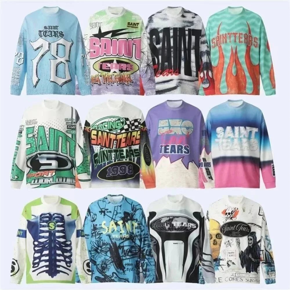 Saint Tears Colorful Long Sleeve Graphic Shirts