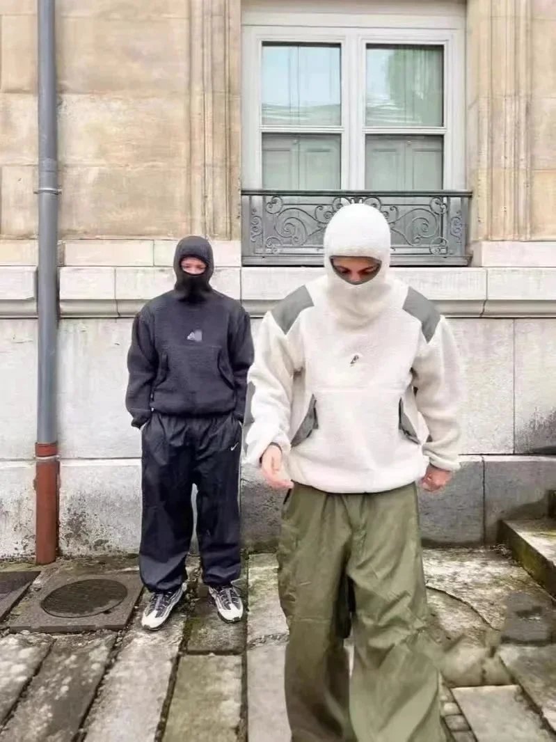Adidas White and Grey Fleece Hoodie with Green Pants