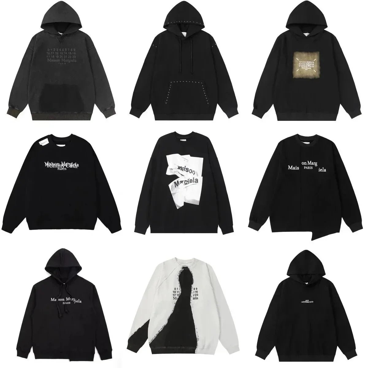 Maison Margiela Black Hoodie Sweater Set