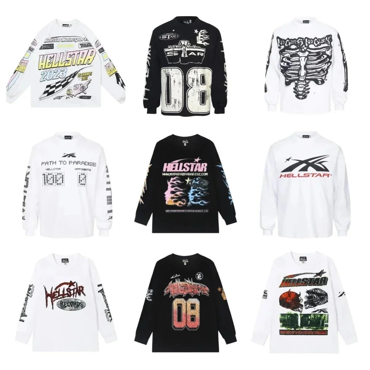 Hellstar Black Long Sleeve Graphic Tee