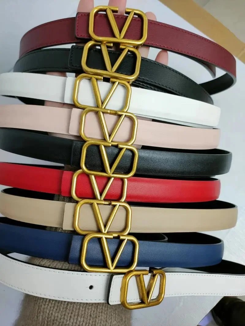 Valentino Gold Buckle Leather Belt