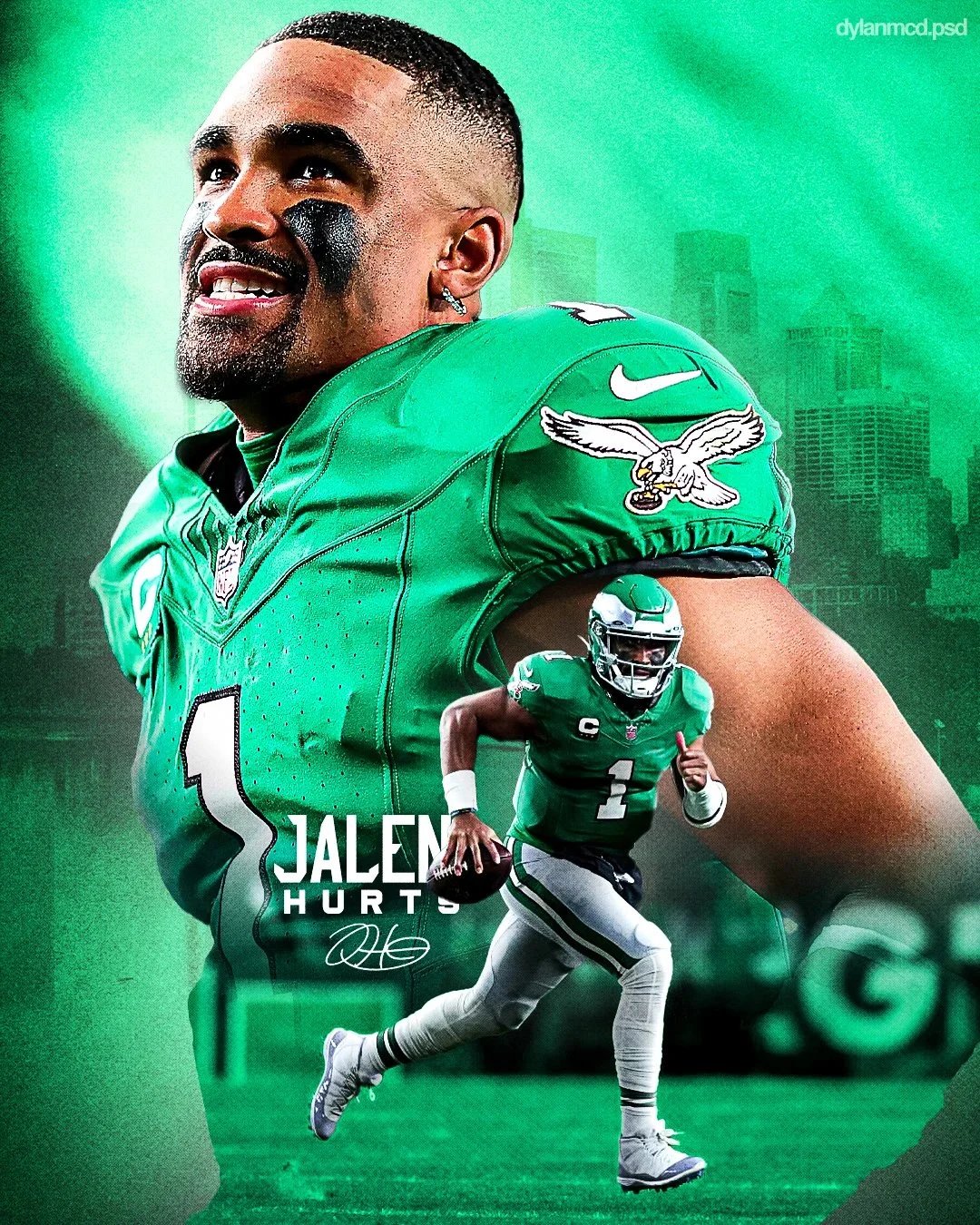 Nike Green Philadelphia Eagles Football Jersey