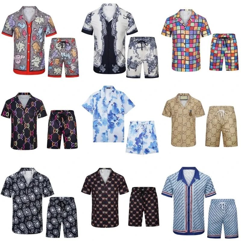 Men's Colorful Short Sleeve Shirt and Shorts Sets